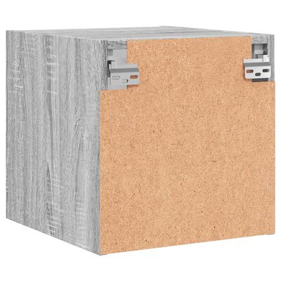 vidaXL Bedside Cabinet with Glass Door Grey Sonoma 35x37x35 cm