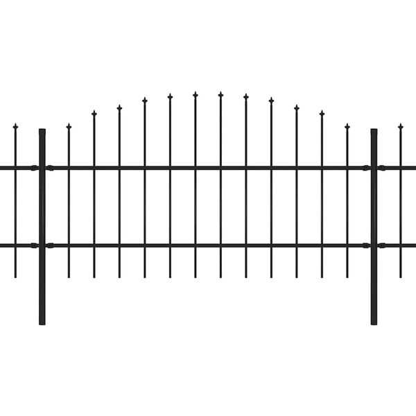 vidaXL Garden Fence with Spear Top Steel 1426x100 cm Black