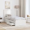 vidaXL Bed Frame White and Silver 70 x 190 cm Engineered Wood