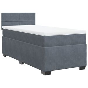 vidaXL Box Spring Bed with Mattress Dark Grey 90x190 cm Velvet