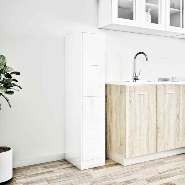 vidaXL Apothecary Cabinet High Gloss White 30x41x144.5 cm Engineered Wood