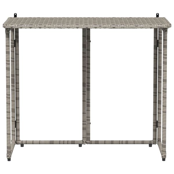 vidaXL Folding Garden Table Grey 90x51x75 cm Poly Rattan