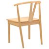 vidaXL Dining Chair 2 pcs Natural Solid Rubber Wood