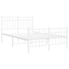 vidaXL Metal Bed Frame without Mattress with Footboard White 120x190cm