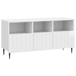 vidaXL TV Cabinet High Gloss White 102 x 34.5 x 50 cm Engineered Wood