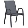 vidaXL Stackable Garden Chairs 4 pcs Grey Textilene Fabric
