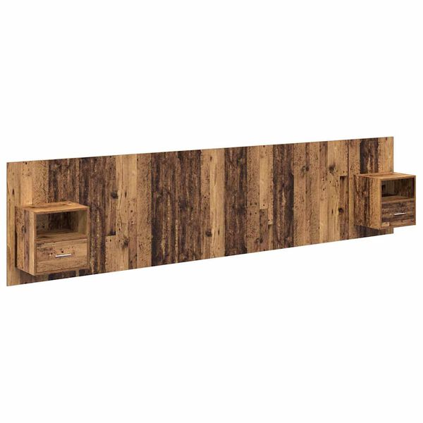 vidaXL Headboard with Cabinet 3 pcs Old Wood Engineered Wood