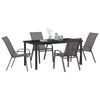 vidaXL Garden Dining Set 5 pcs Grey Textilene and steel