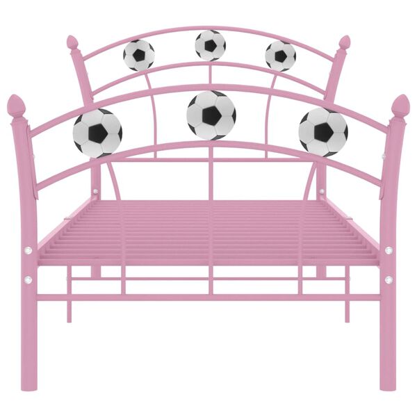 vidaXL Bed Frame without Mattress Pink Metal 90x200 cm