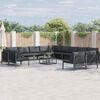 vidaXL Garden Sofa Set with Cushion Anthracite Steel