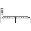 vidaXL Metal Bed Frame without Mattress with Headboard Black 100x200cm