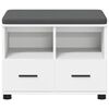 vidaXL Hall Bench with Cushion with Drawer White 60 x 38 x 46 cm
