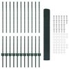 vidaXL Fence with Post Green 1 x 25 m Steel
