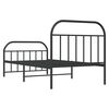 vidaXL Metal Bed Frame without Mattress with Footboard Black 100x200cm