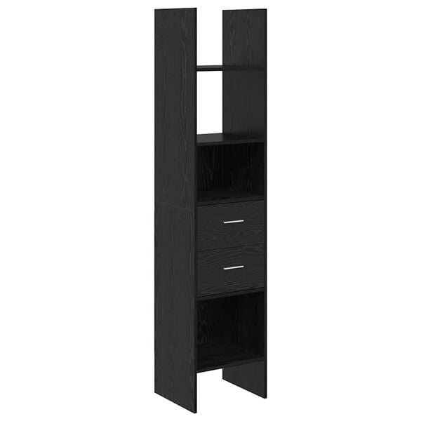 vidaXL Book Cabinet Black oak 40 x 35 x 180 cm Engineered wood