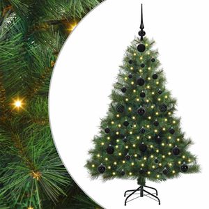 vidaXL Artificial Christmas Tree with 150 LEDs Green 120 cm PE and PVC