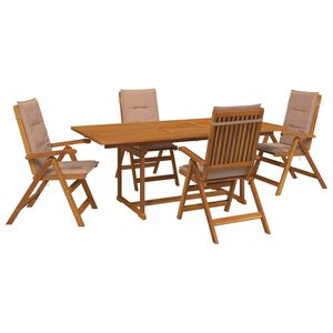 vidaXL 5-Piece Garden Dining Set Natural Solid Acacia Wood