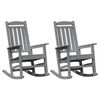 vidaXL Rocking Chair 2 pcs Light Grey 92 x 70 x 108 cm Polyethylene