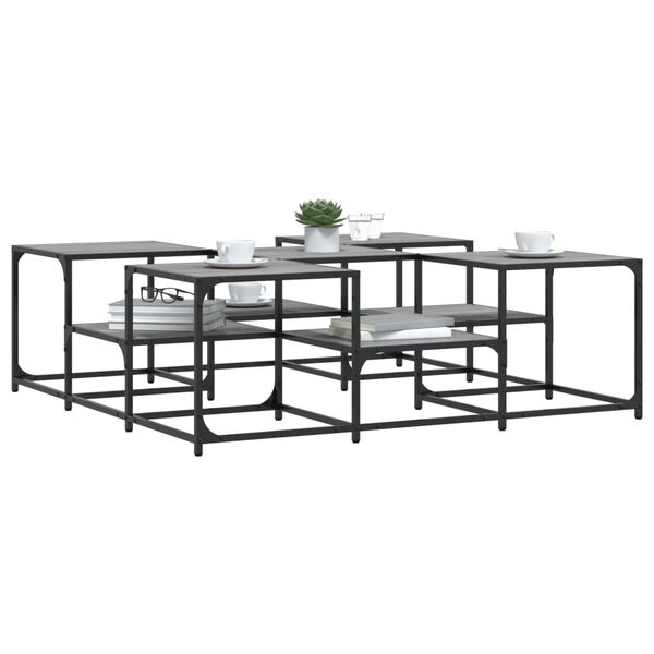 vidaXL Coffee Table Grey Sonoma 121x121x40 cm Engineered Wood