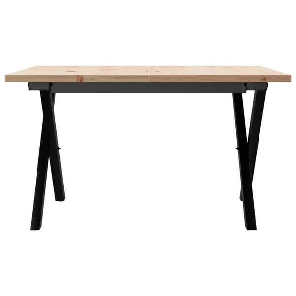 vidaXL Coffee Table X-Frame 60x60x40 cm Solid Wood Pine and Steel