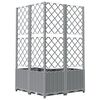 vidaXL Garden Planter with Trellis Light Grey 80x80x136 cm PP