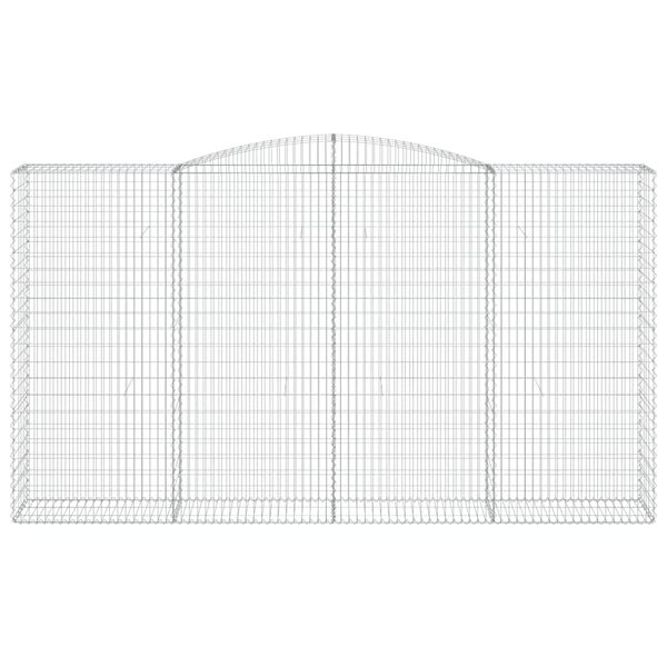 vidaXL Arched Gabion Baskets 10 pcs 400x50x220/240 cm Galvanised Iron