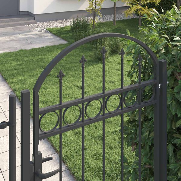 vidaXL Fence Gate Assen Grey 100 x 175 cm Powder-Coated Steel
