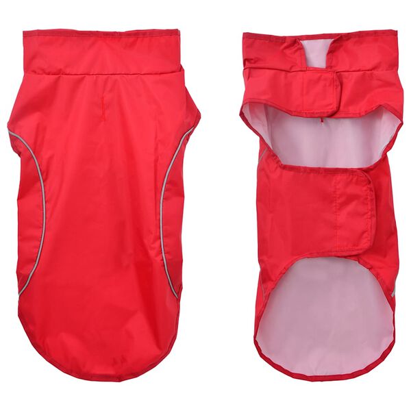 vidaXL Dog Raincoat with Reflective Strips Polyester Red S