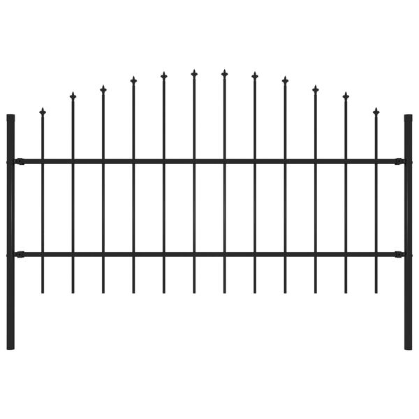 vidaXL Garden Fence with Spear Top Steel 181x100 cm Black