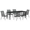 vidaXL Garden Dining Set 7 pcs Black Powder-Coated Steel