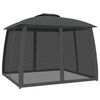 vidaXL Gazebo with Double Roof and Mesh Walls Anthracite 2.93x2.93 m Steel