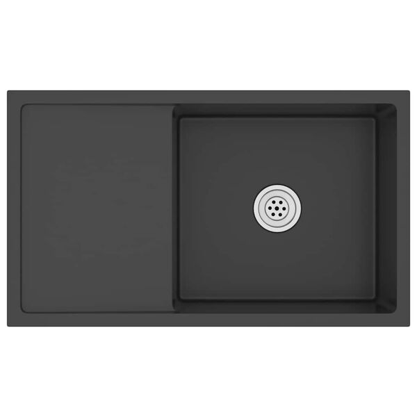 vidaXL Handmade Kitchen Sink Black Stainless Steel