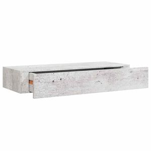vidaXL Wall-mounted Drawer Shelf Concrete Grey 60x23.5x10cm MDF