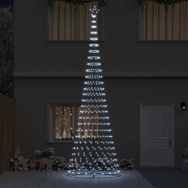 vidaXL LED Christmas Tree Cool White 160 x 160 x 500 cm Metal