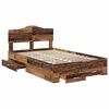 vidaXL Bed Frame with Headboard Old Wood 120 x 190 cm Engineered Wood