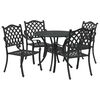 vidaXL Garden Dining Set 5 pcs Black 90 x 90 x 75 cm Cast Aluminium