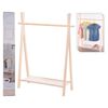Storage Solutions Children's Clothing Rack with 1 Tier Pinewood