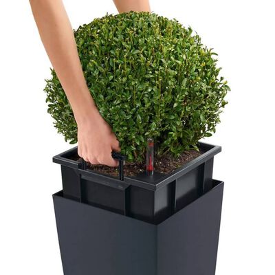 LECHUZA Planter CUBICO Color 22 ALL-IN-ONE Slate