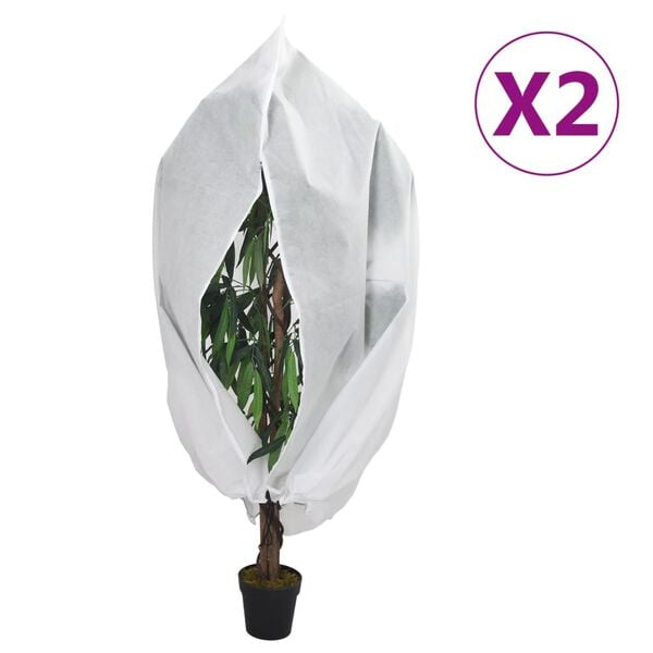 vidaXL Plant Fleece Covers with Zip 2 pcs 70 g/m&sup2; 3.93x3.5 m