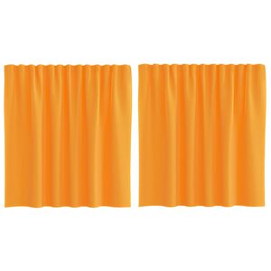 vidaXL Voile Curtains with Loops 2 pcs Orange 140x140 cm