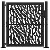 vidaXL Garden Gate Black 100x100 cm Steel Trace Design