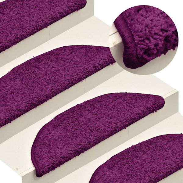 vidaXL Stair Mats 30 pcs 56x17x3 cm Pink Half Round