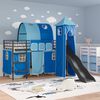 vidaXL Kids'Loft Bed Frame Black and Blue 74.5 x 190 cm Metal