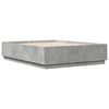 vidaXL Bed Frame with LED without Mattress Concrete Grey 150x200 cm King Size