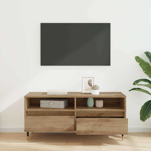 vidaXL TV Cabinet with Drawer Artisan Oak 100 x 34.5 x 44.5 cm