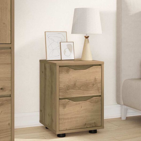 vidaXL Bedside Table Artisan Oak 30.5 x 30 x 43 cm Engineered Wood