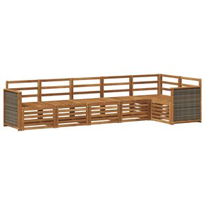 vidaXL Sectional Sofa Set 5 pcs Natural Solid Acacia Wood