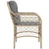 vidaXL Garden Chairs with Cushions 2 pcs Mix Beige Poly Rattan