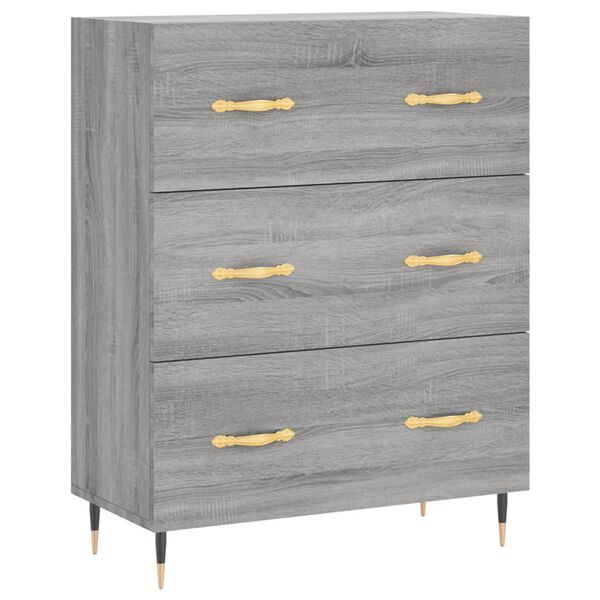 vidaXL Sideboard Grey Sonoma 69.5x34x90 cm Engineered Wood