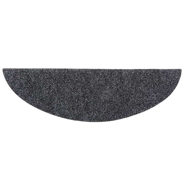 vidaXL Stair Mats Self-adhesive 10 pcs 56x17x3 cm Dark Grey Half Round